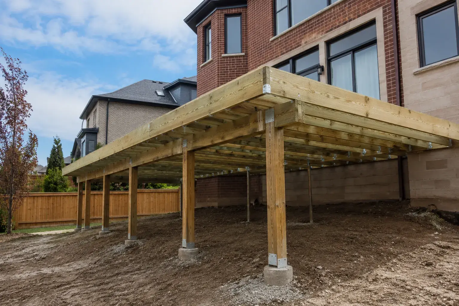 Deck and Porch Framing GTA, framed on site by Timberr Framing