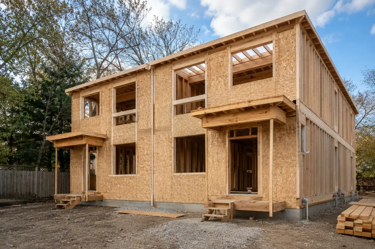 Completed Duplex Framing ready for inspection