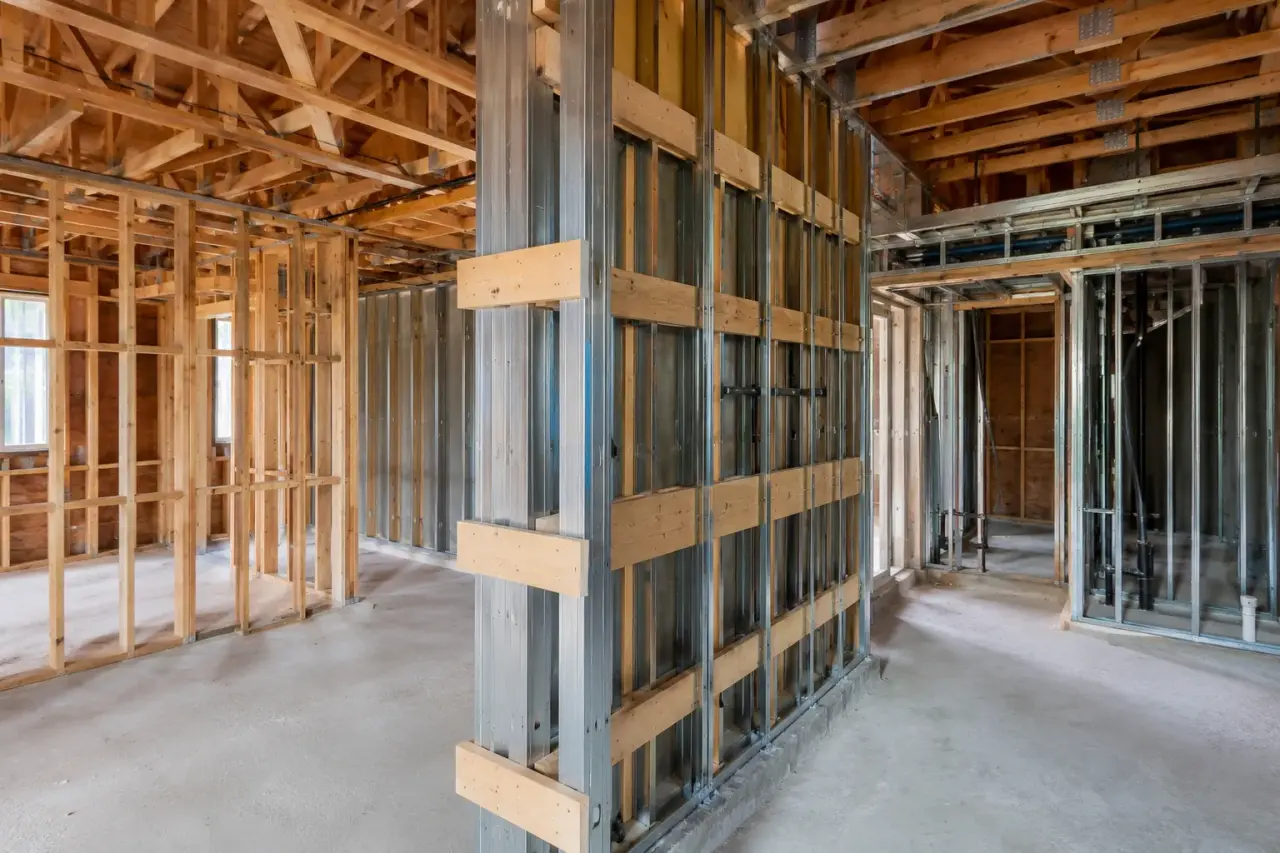 Completed Firewall and Party Wall Framing in Oshawa, framed on site by Timberr Framing