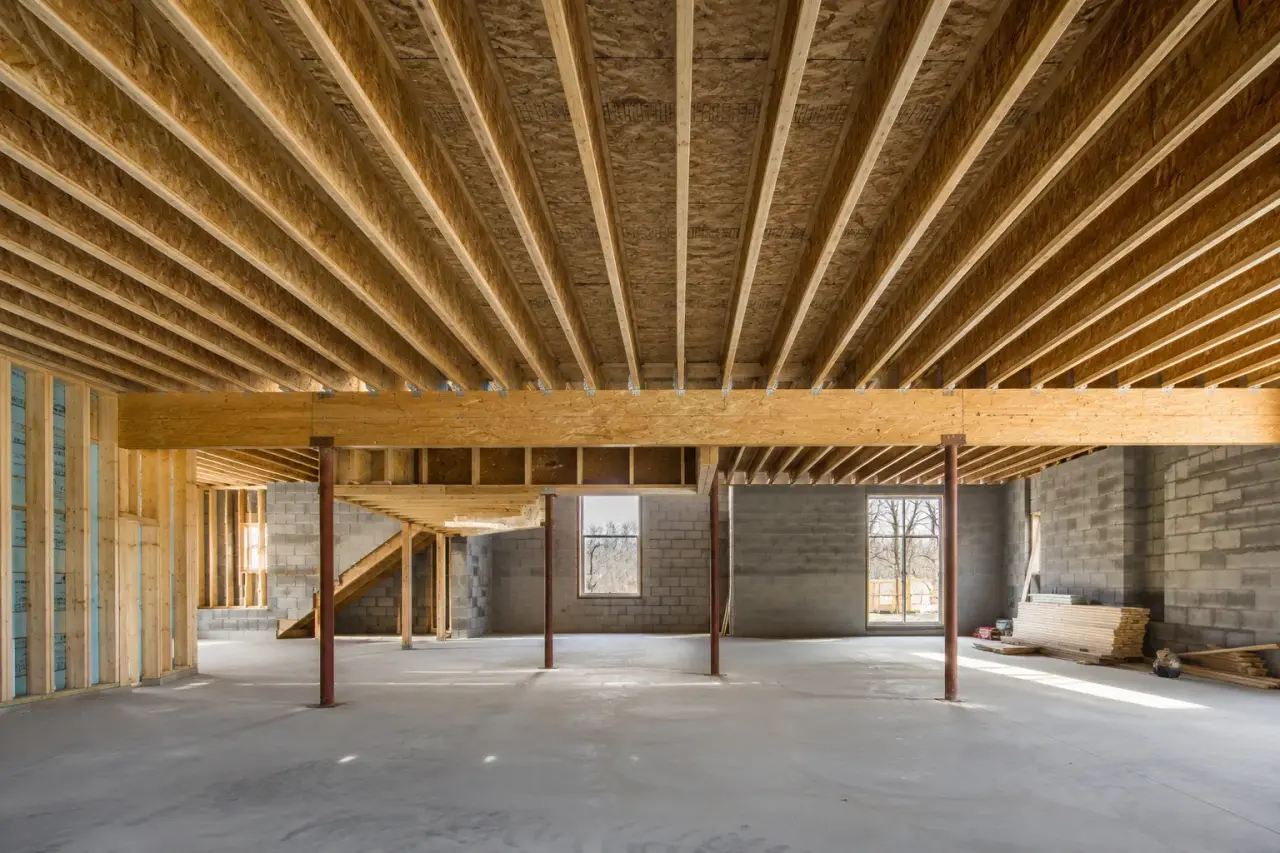 Completed Floor and Joist Systems in Innisfil, framed on site by Timberr Framing