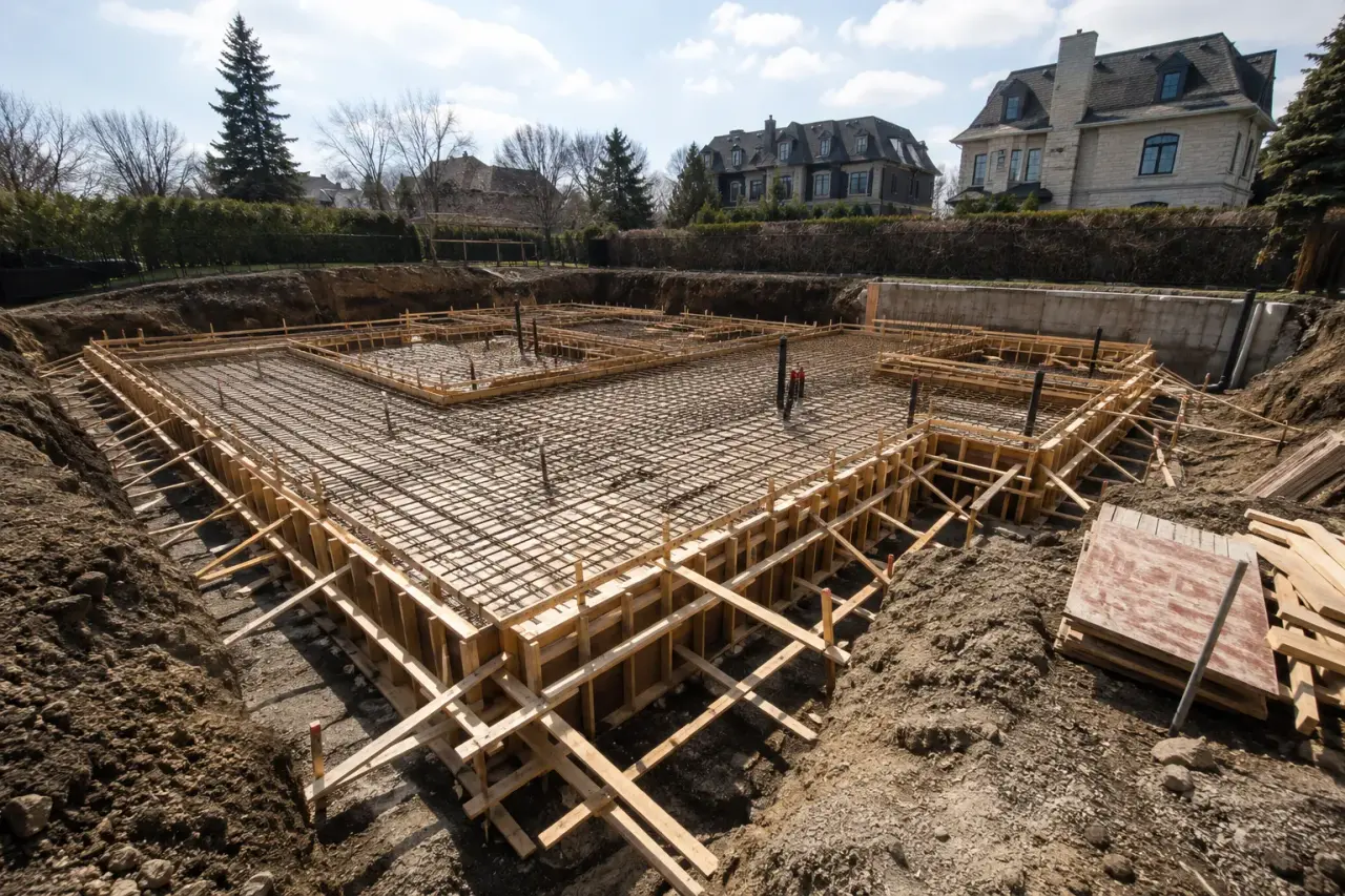 Completed Footing Framing in Cambridge, framed on site by Timberr Framing