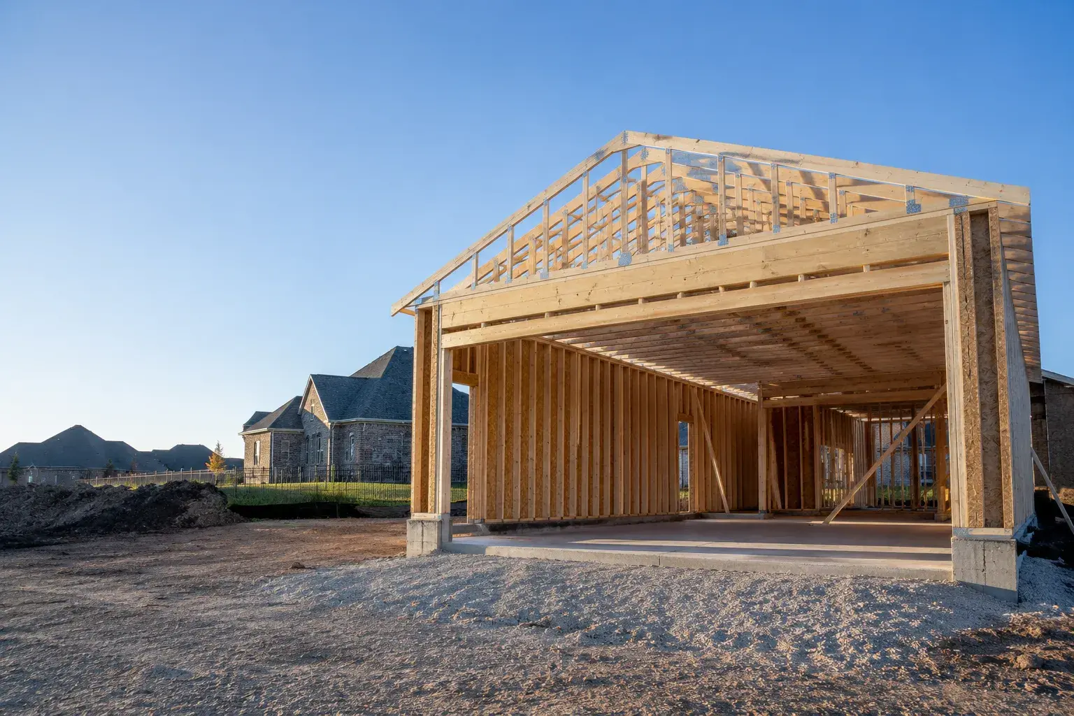 Garage Framing in Cambridge, Ontario, framed on site by Timberr Framing