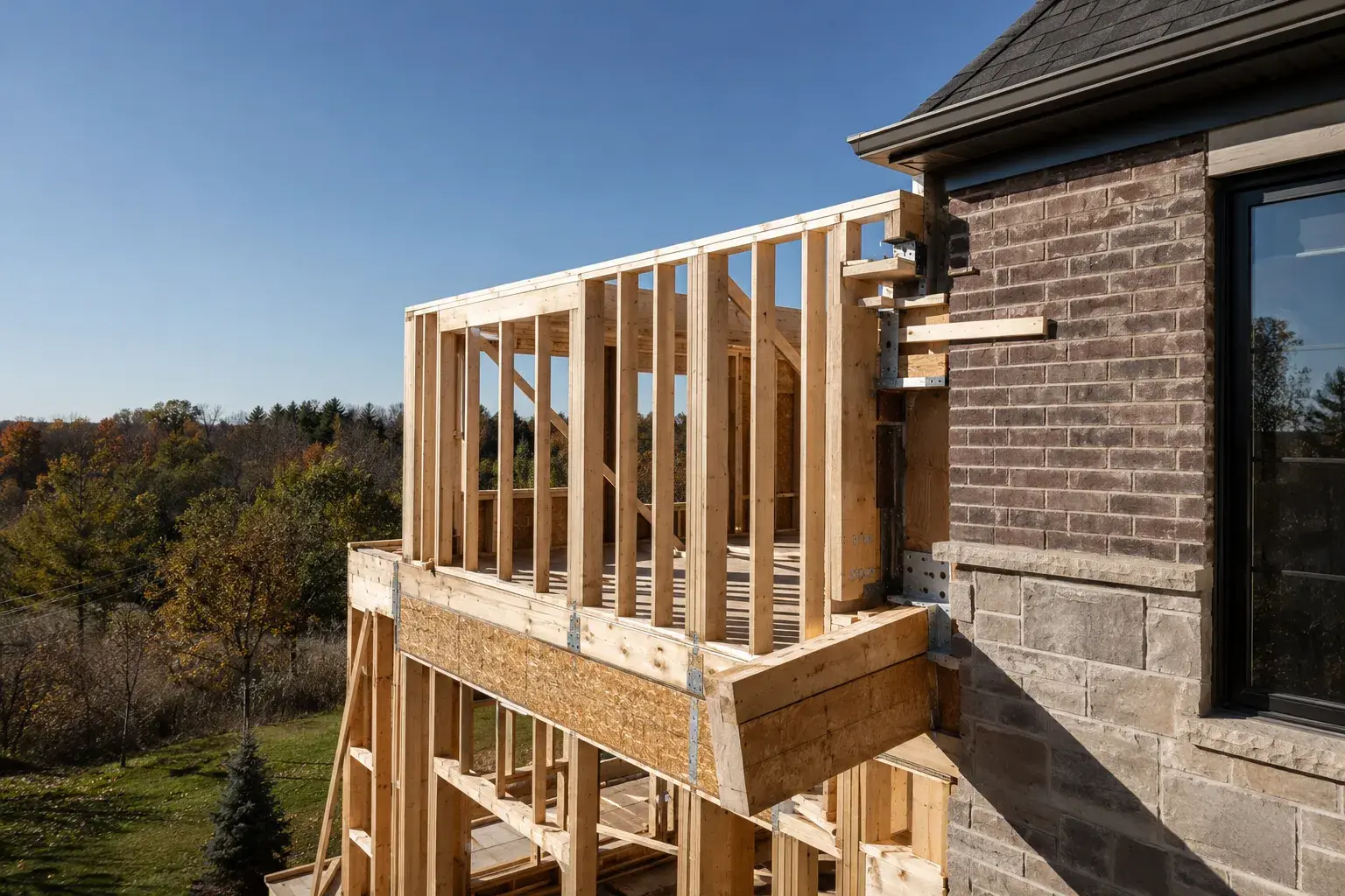 Home Addition Framing in Aldershot, Ontario, framed on site by Timberr Framing
