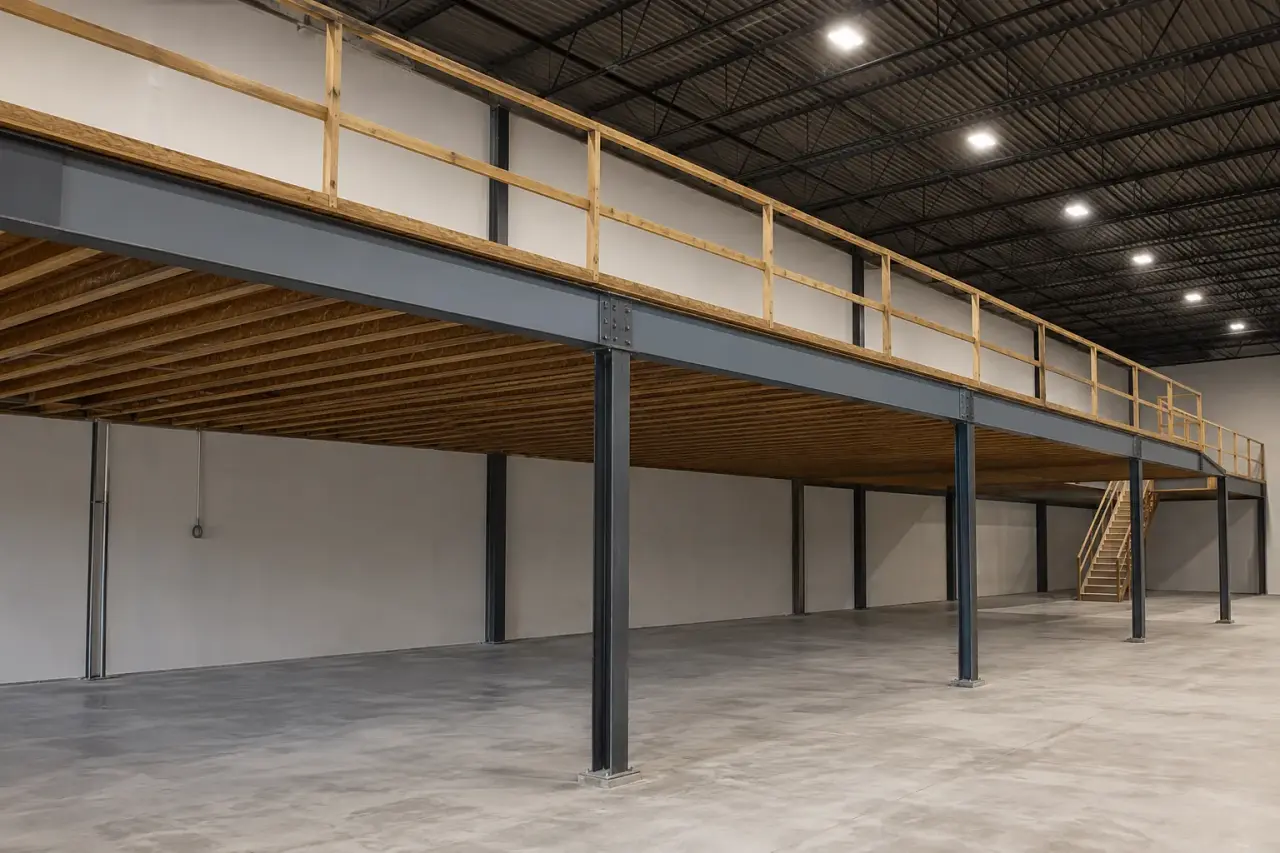 Completed Mezzanine Framing in Aldershot, framed on site by Timberr Framing