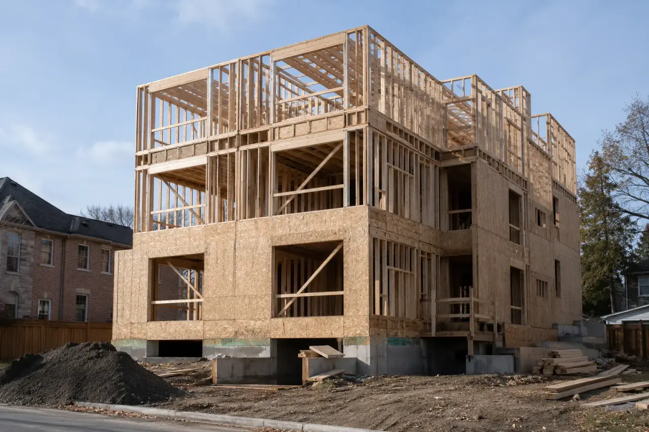 Completed Multiplex Framing in Aldershot, framed on site by Timberr Framing
