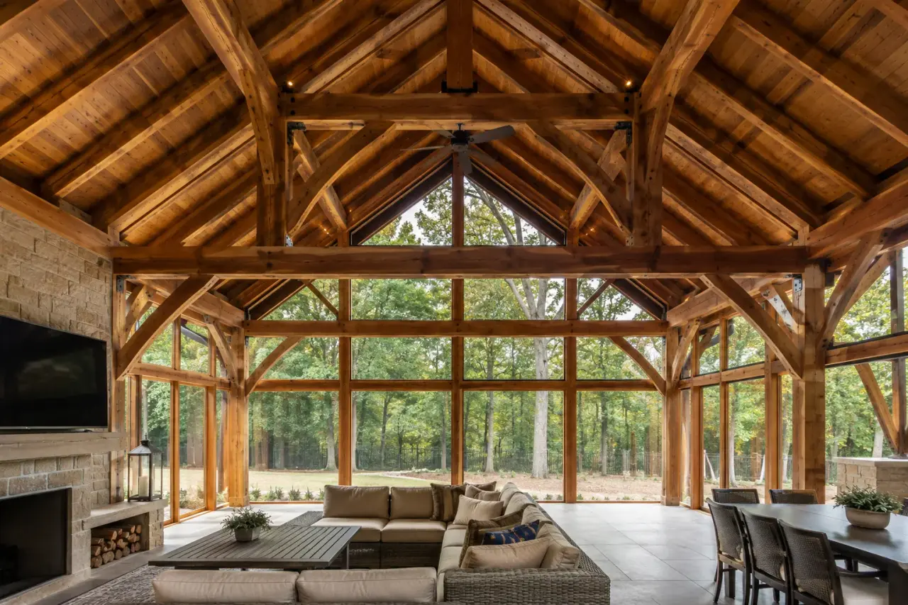 Completed Post and Beam Framing in Oshawa, framed on site by Timberr Framing