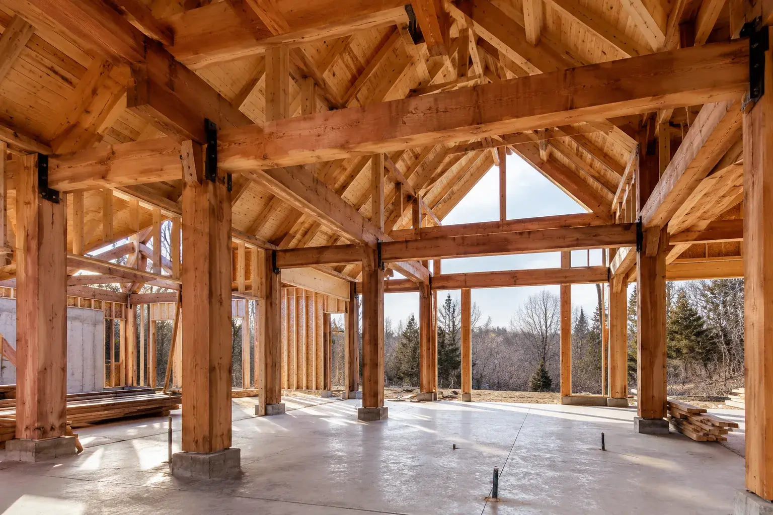 Post and Beam Framing GTA, framed on site by Timberr Framing
