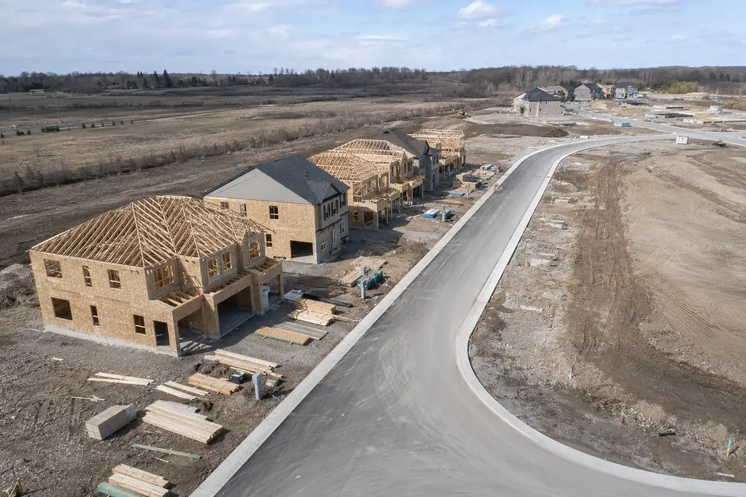 Residential Development Framing in Aldershot, Ontario, framed on site by Timberr Framing