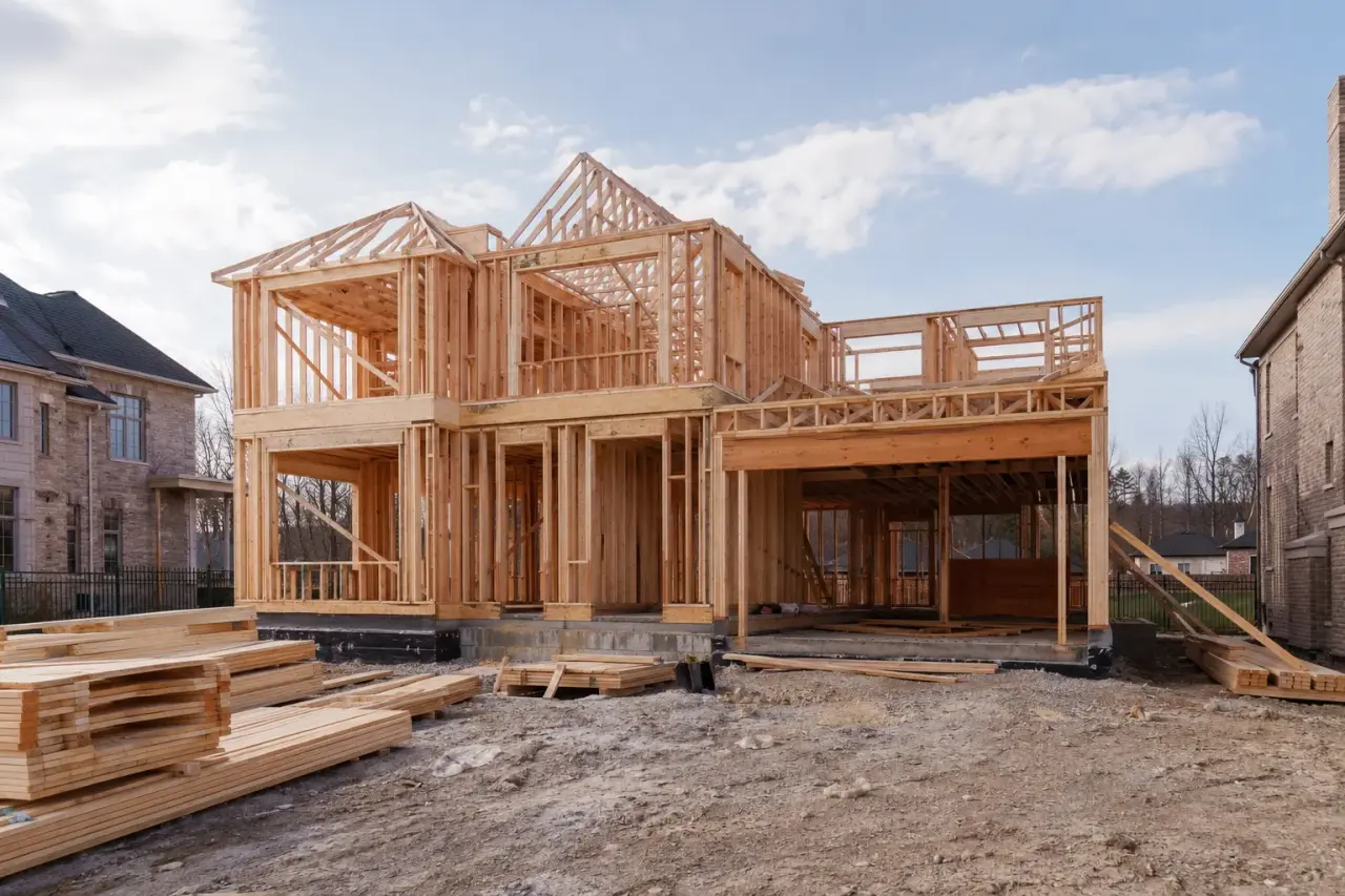 Completed Rough Framing in Oshawa, framed on site by Timberr Framing