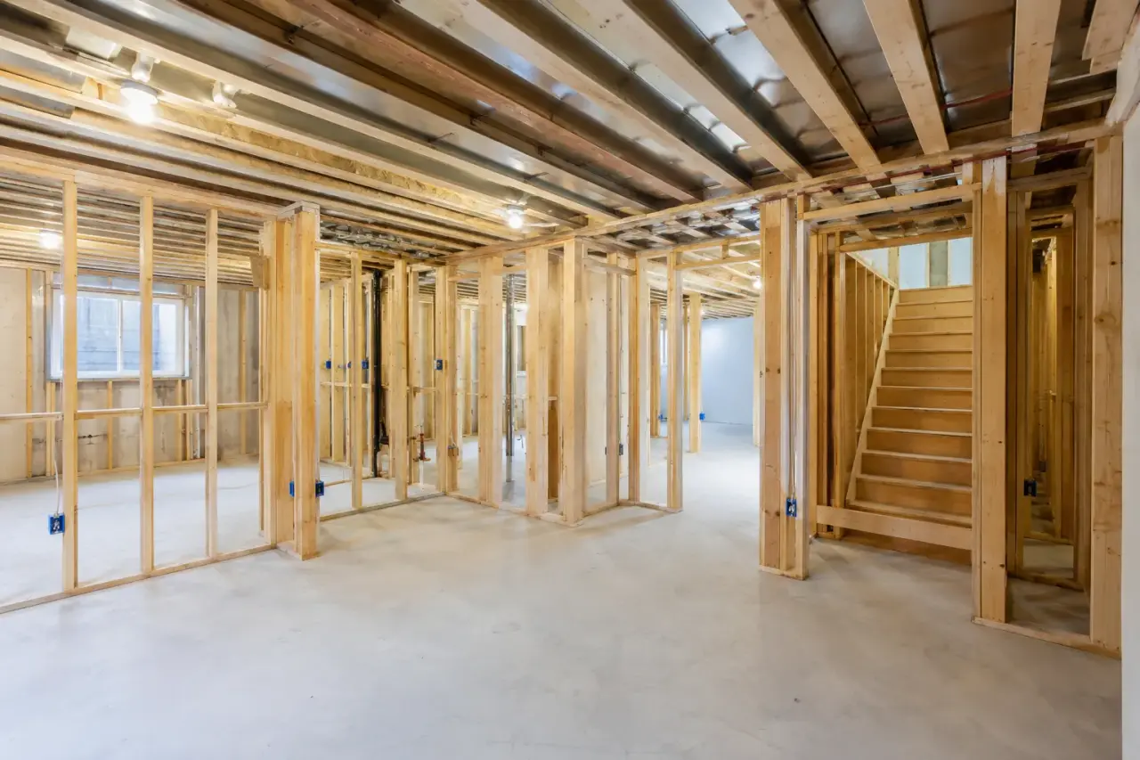 Completed Second Suite and In-Law Suite Framing in Hamilton, framed on site by Timberr Framing