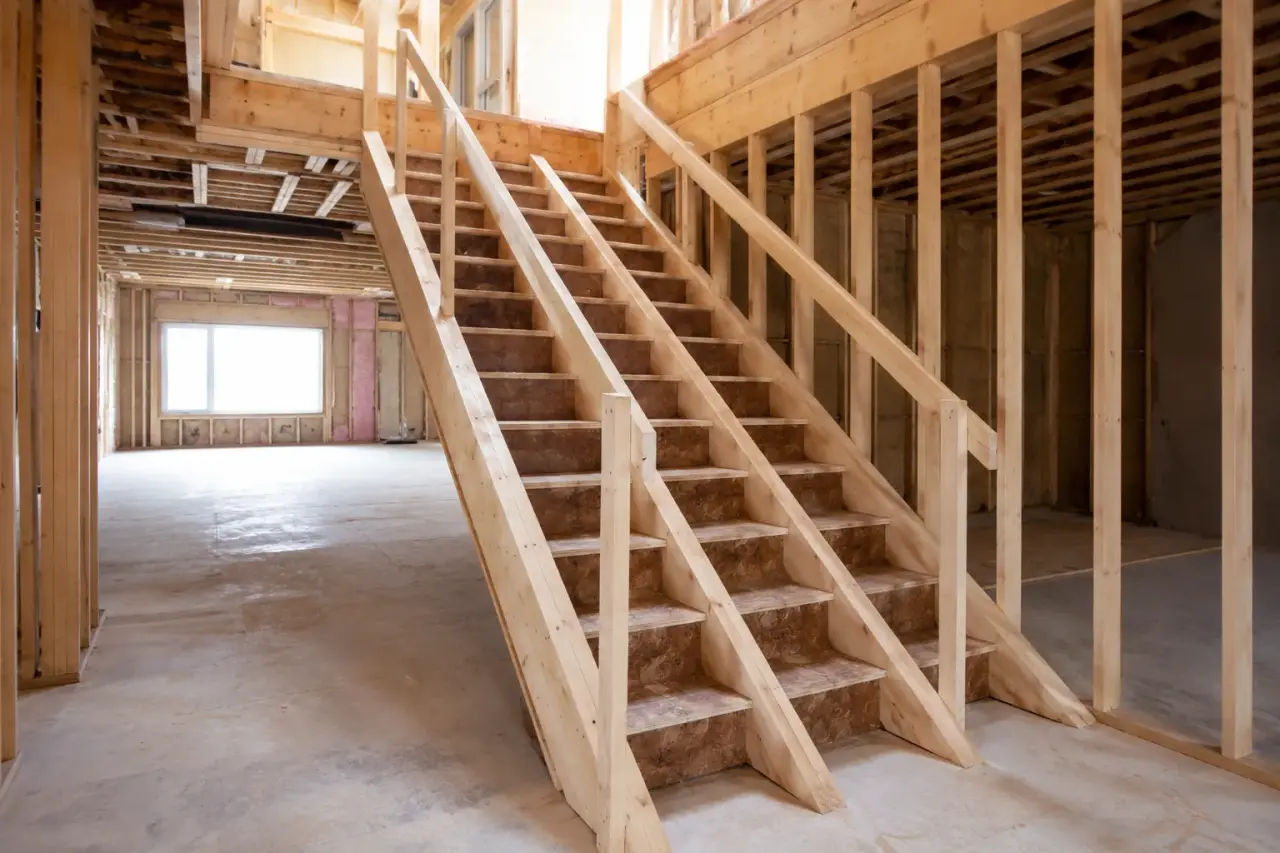 Completed Stair Framing in Kitchener, framed on site by Timberr Framing
