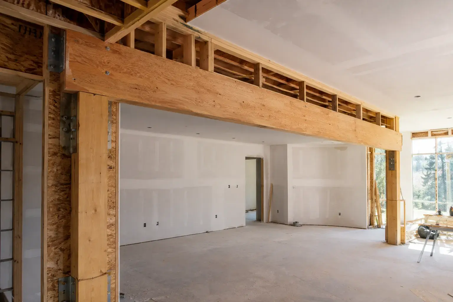 Structural Beam Installation GTA, framed on site by Timberr Framing
