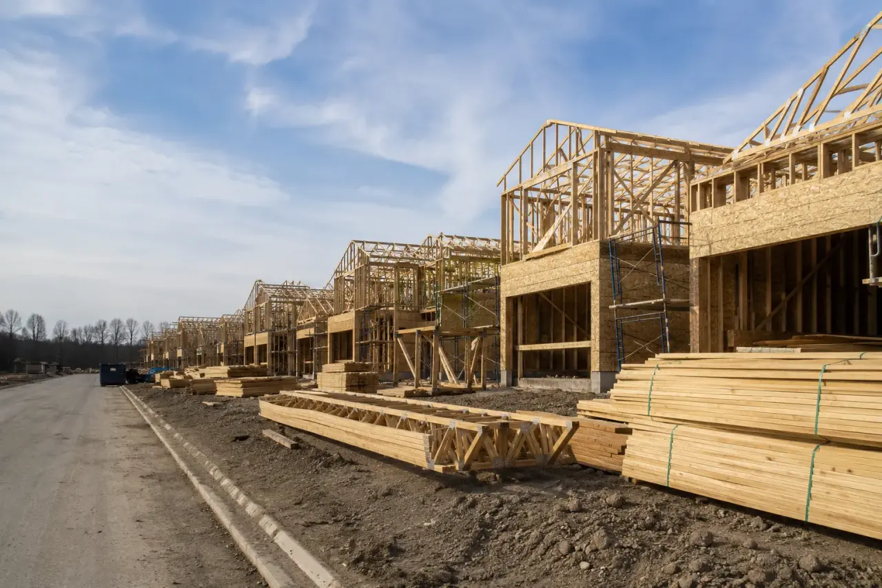 Completed Subdivision Home Framing ready for inspection