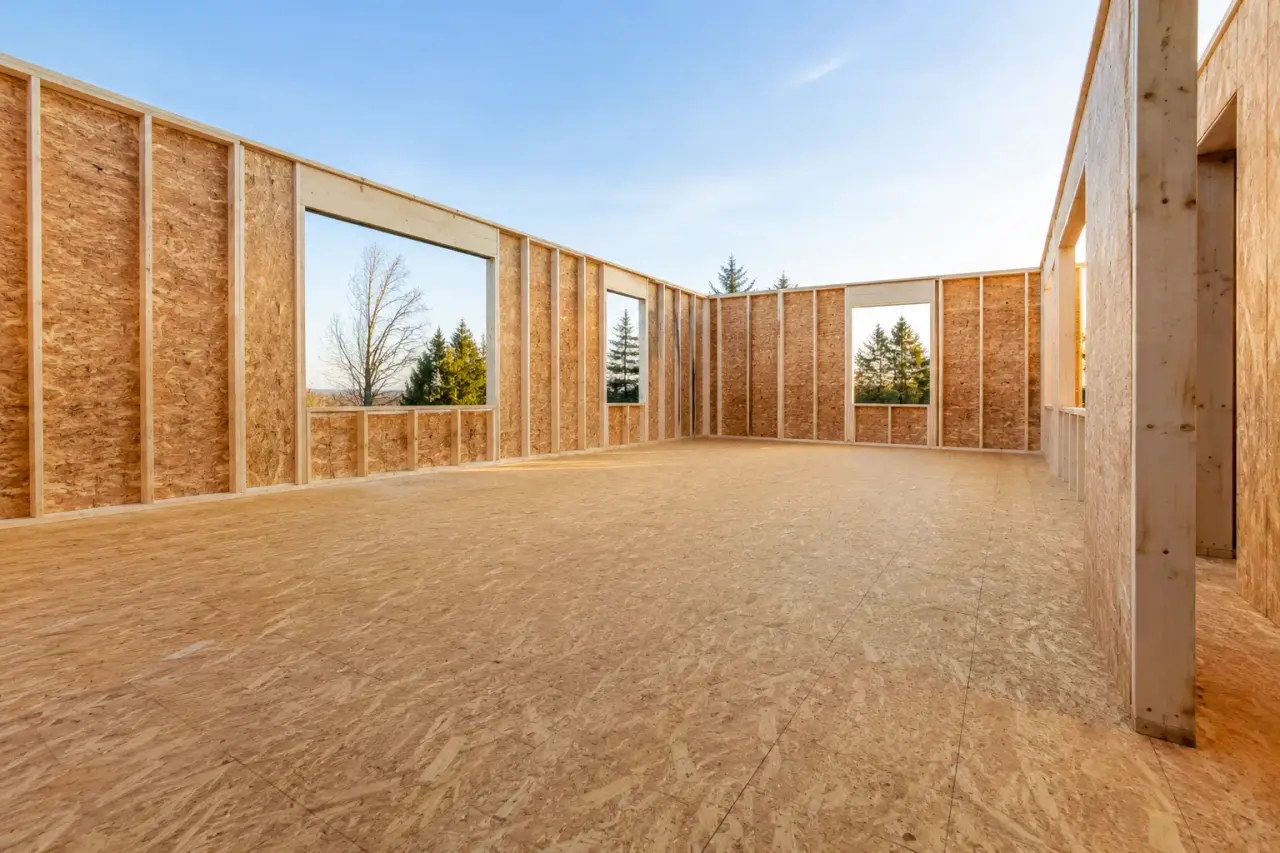 Completed Subfloor and Sheathing in Innisfil, framed on site by Timberr Framing