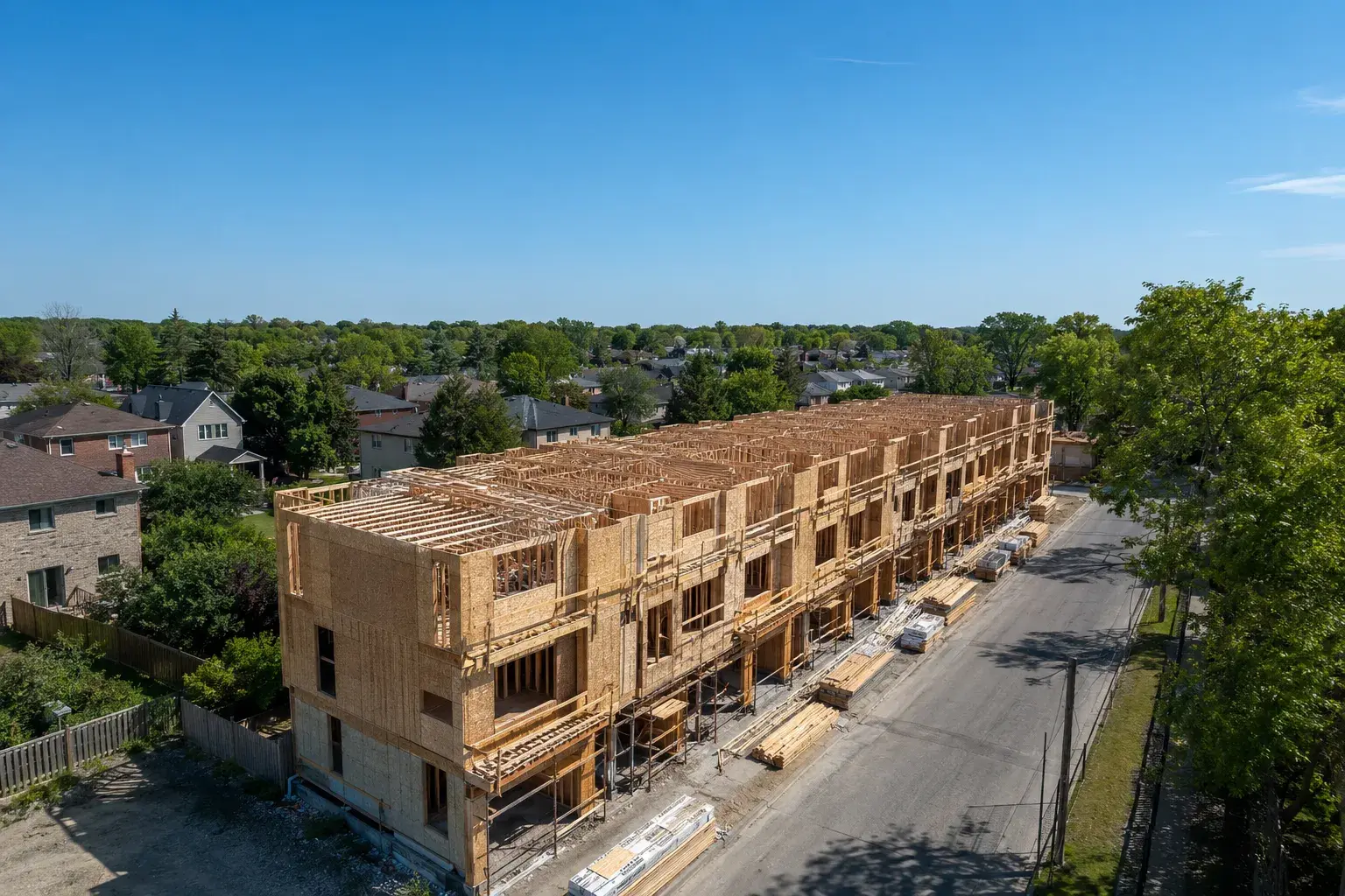 Townhouse Framing GTA, framed on site by Timberr Framing