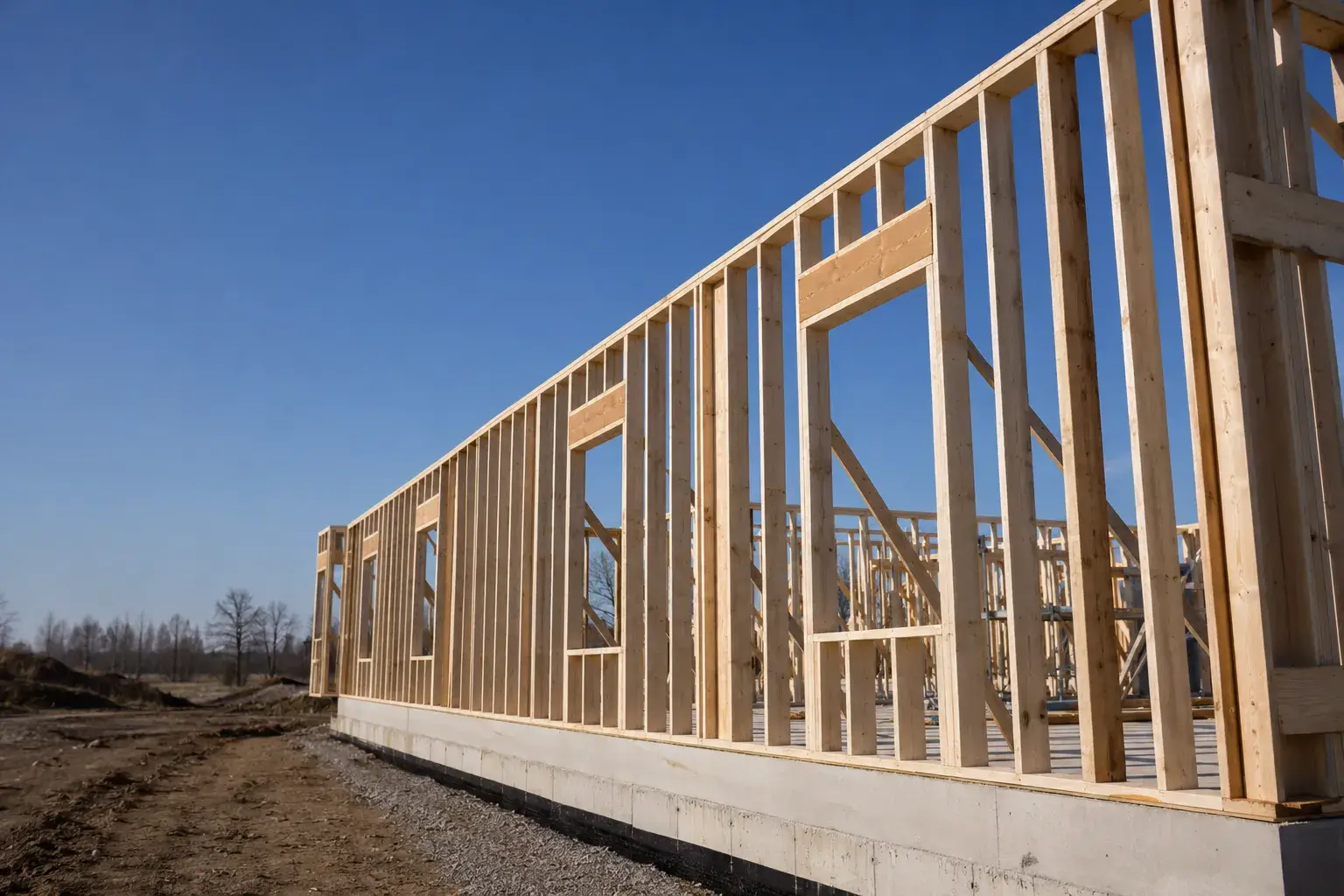 Wall Framing in Aldershot, Ontario, framed on site by Timberr Framing